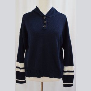 American Eagle Women's Size XS Blue White Sweater Hoodie